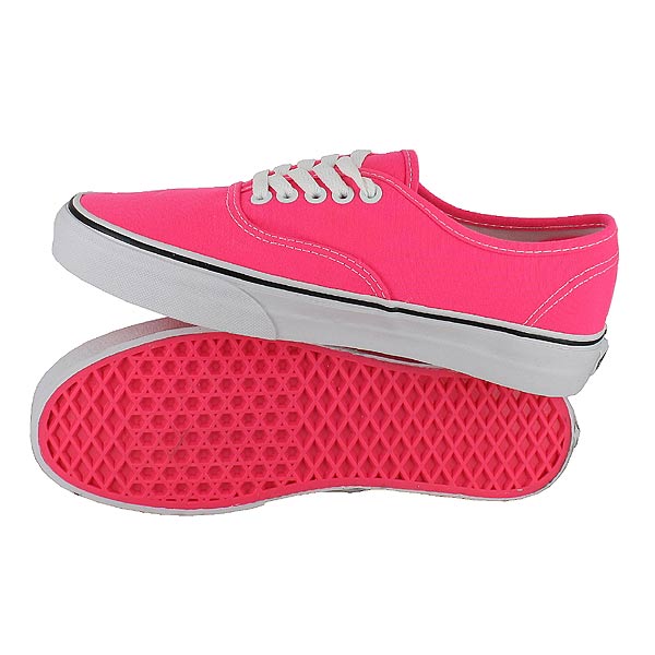 Vans Classic Authentic Super Neon Hot Pink White Womens Us Size 7 Mens 55 Ebay 5431